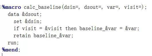 a macro for calculating baseline values